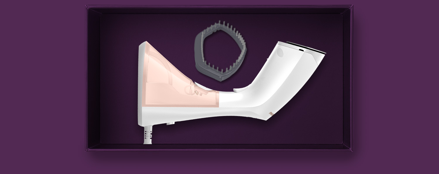 W opakowaniu znajduje się parownica i nakładka ze szczotką W opakowaniu znajduje się parownica i nakładka ze szczotką