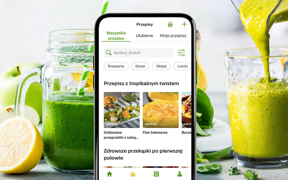 Philips W aplikacji NutriU znajdziesz: